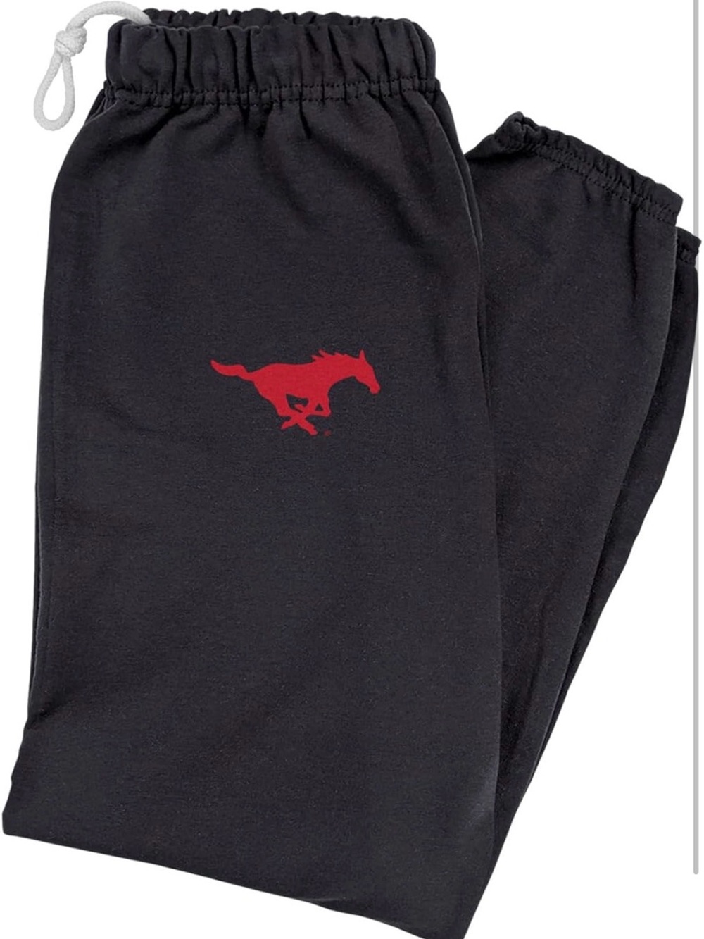 NEW Jerzees Mens Size Small Jogger Sweatpants SMU Logo Black N1